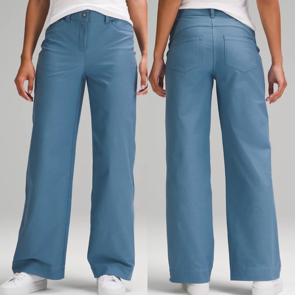 Waist 30” NWT Lululemon City Sleek 5 Pocket HR Wide-Leg Pant Utility Blue